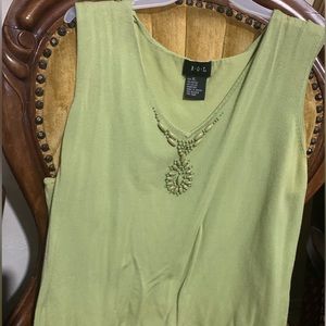 Vintage Lime green tank top with bead details.